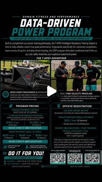 Domain Fitness and Performance on Instagram: "Introducing Domain’s Data Driven Power Program! 

Meet T.A.P.E.X. 👋

At Do