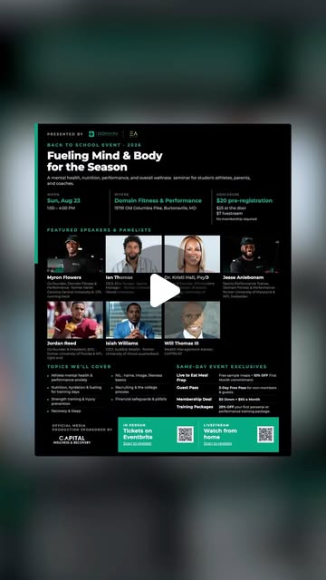 Capital Wellness & Recovery on Instagram: "This Sunday August 23rd @domainfitdmv 
In person
Live stream link in Bio."