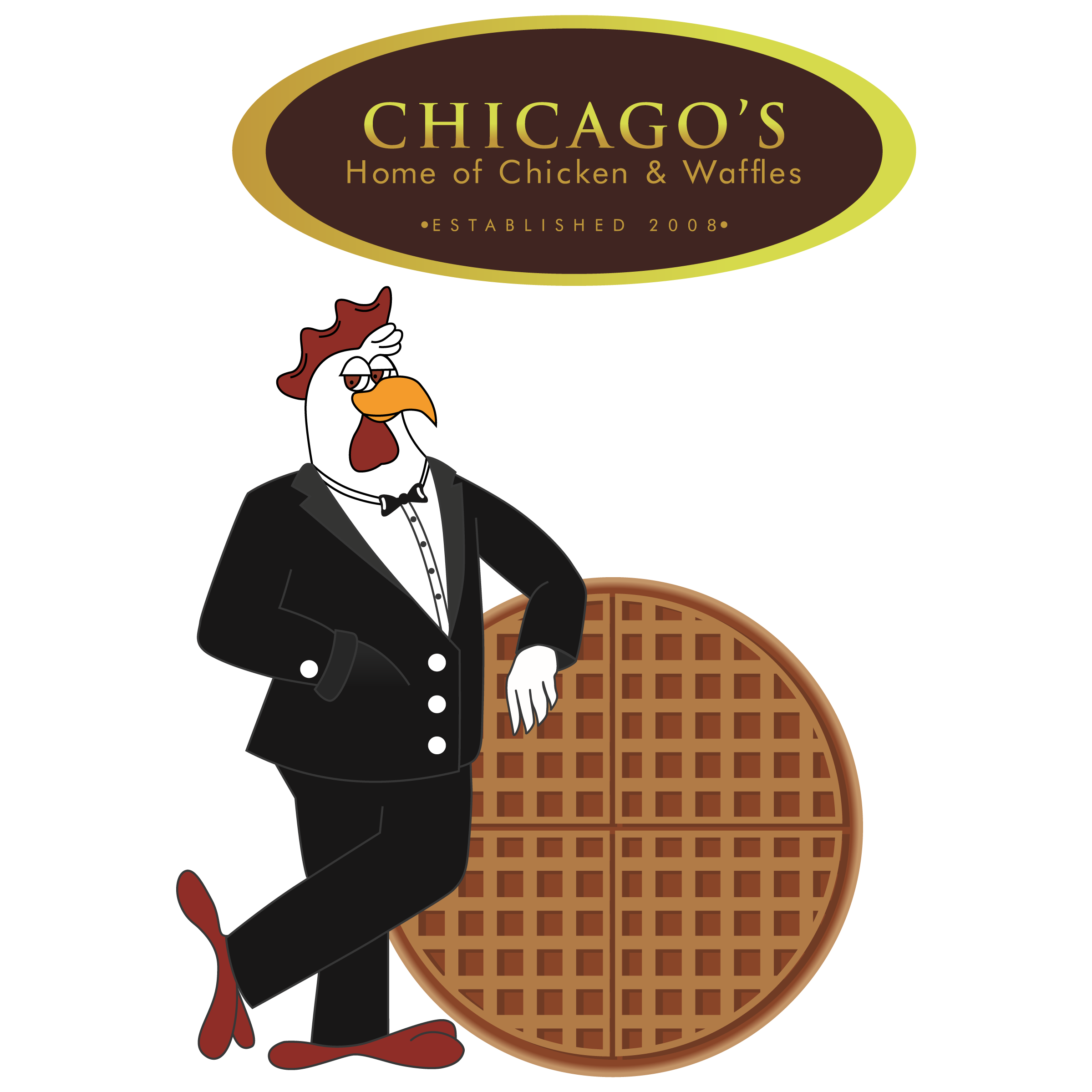 Chicago's Home of Chicken & Waffles logo