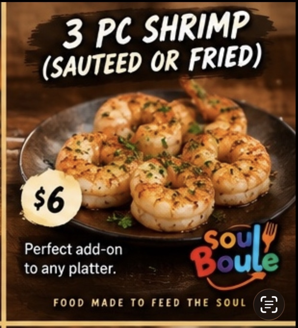 3 Pc Shrimp - Sauteed or Fried